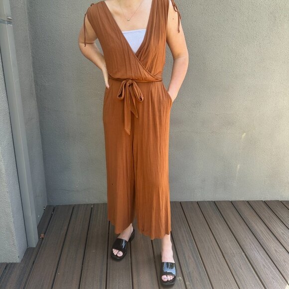 ANTHROPOLOGIE Moulinette Soeurs Alisande Belted Knit Jumpsuit - size Medium - Picture 4 of 9